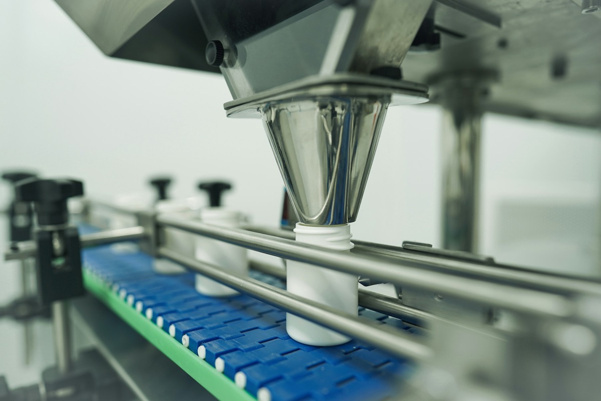 A generic automated production line filling unbranded containers